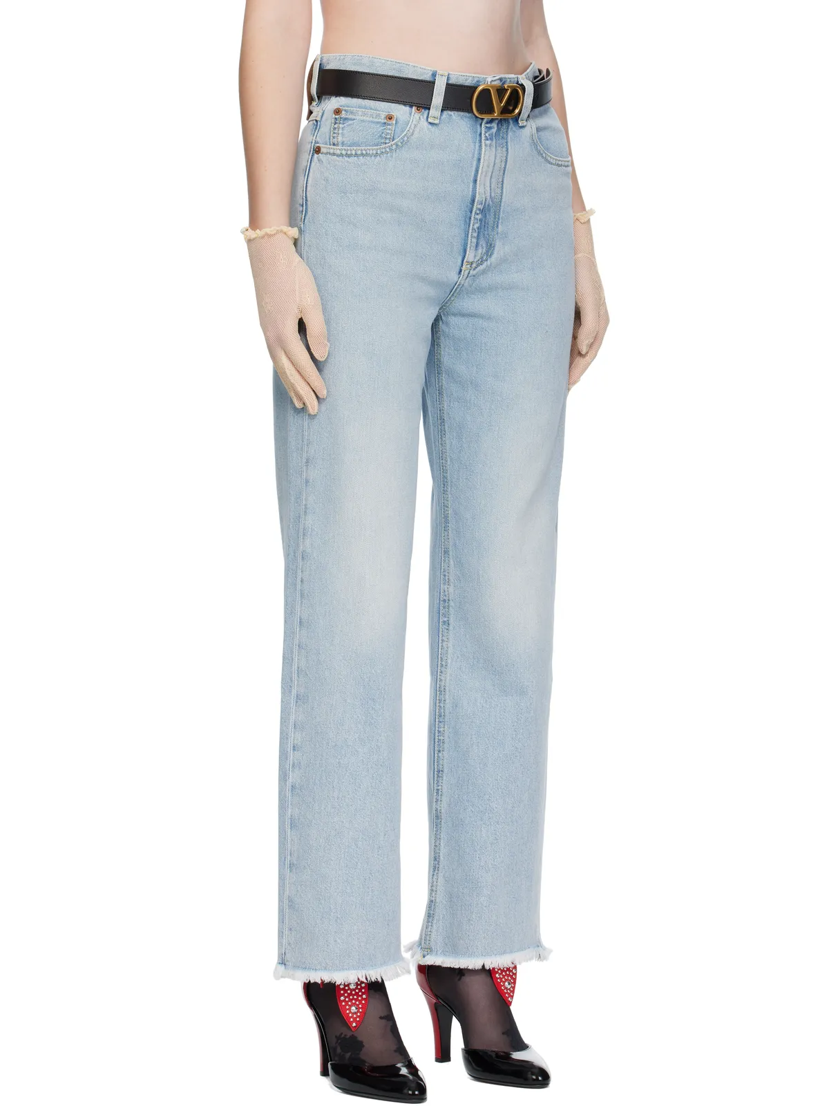 Valentino フレイドカフ ジーンズ - 画像2