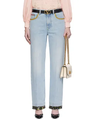 Valentino エンブロイダリー デニム ジーンズ - サムネイル1