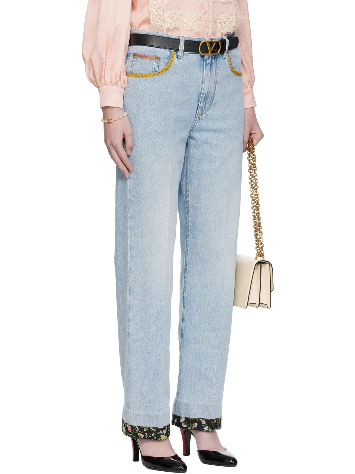 Valentino エンブロイダリー デニム ジーンズ - 画像2