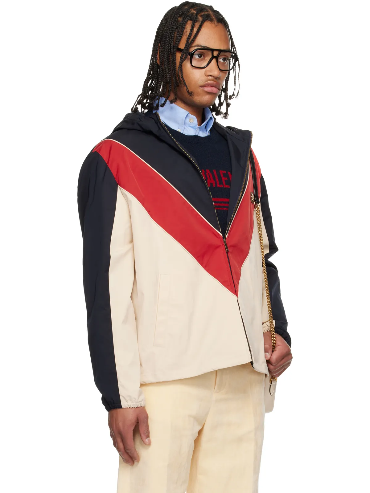 Valentino VLogo Patch フード付き ウインドブレーカー ジャケット - 画像2