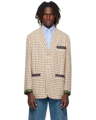 Valentino チェック コットン シングルジャケット - サムネイル1