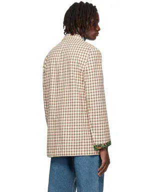 Valentino チェック コットン シングルジャケット - サムネイル3