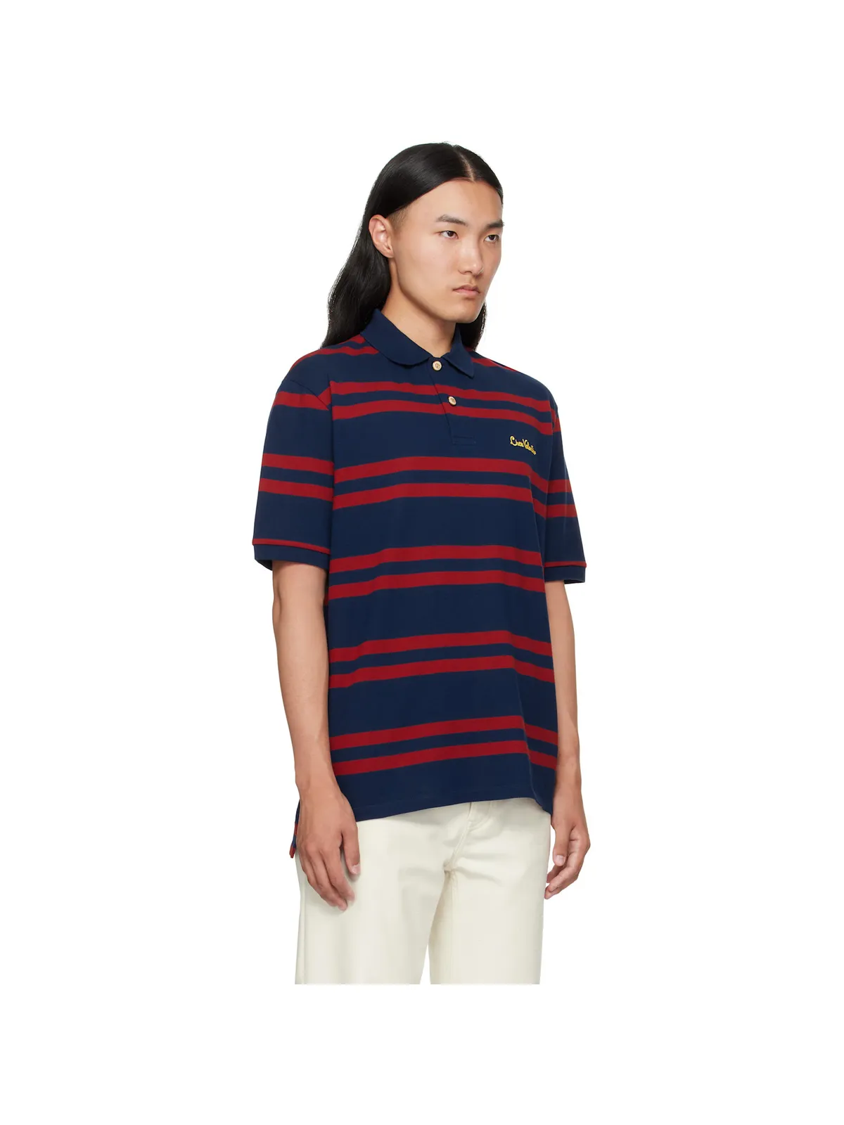 Valentino 'Chez Valentino' Embroidery コットンピケ ポロシャツ - 画像2