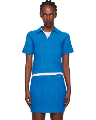 JW Anderson クロップド ケーブルニット ポロシャツ - サムネイル1
