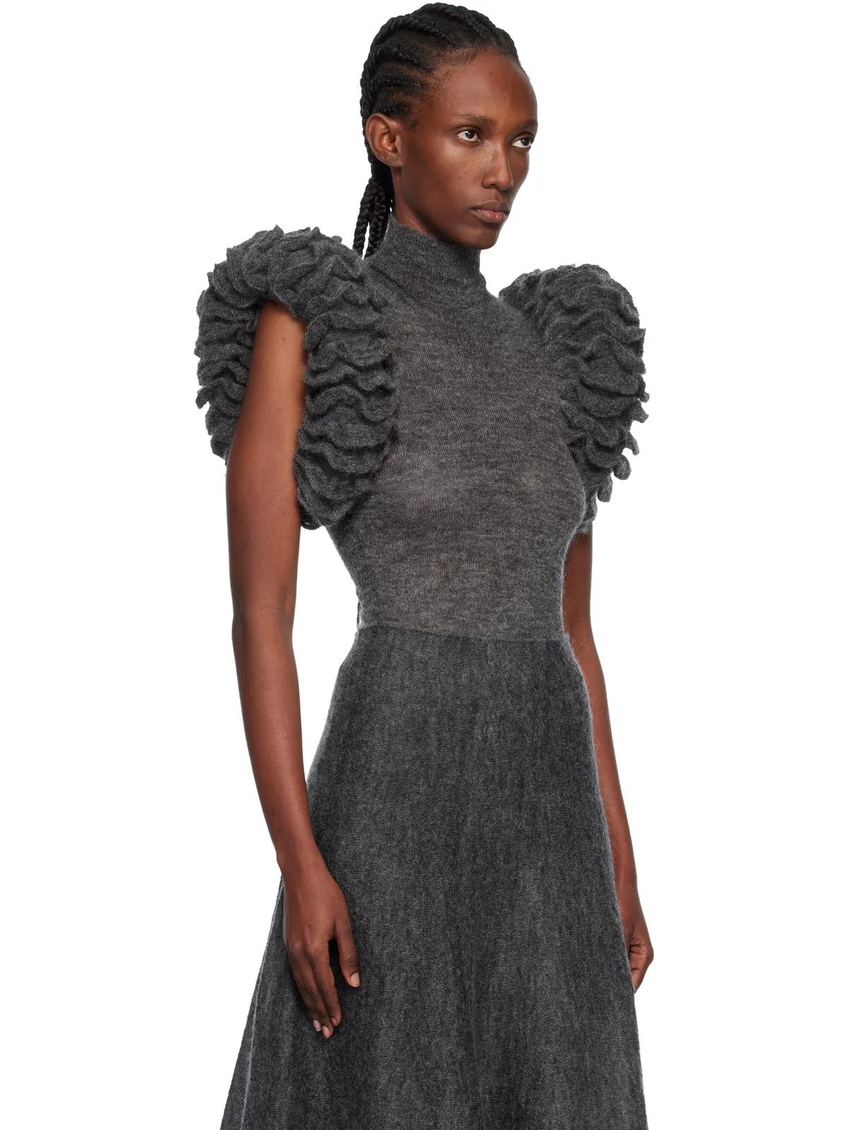 ALAÏA Sculptural ラッフル モヘアニット ボディスーツ - 画像2