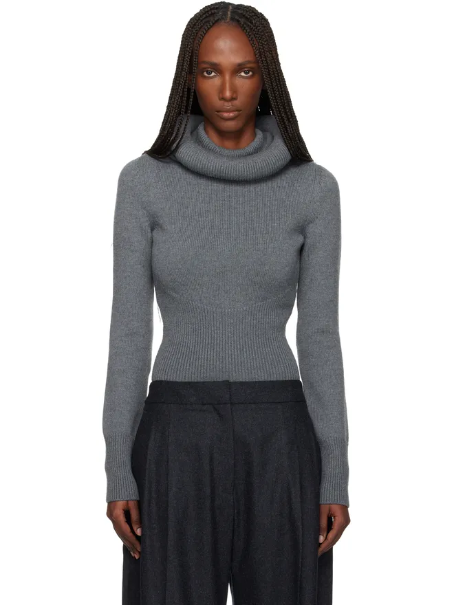 ALAÏA ALAÏA Sculptural Hood リブニット タートルネックの商品画像