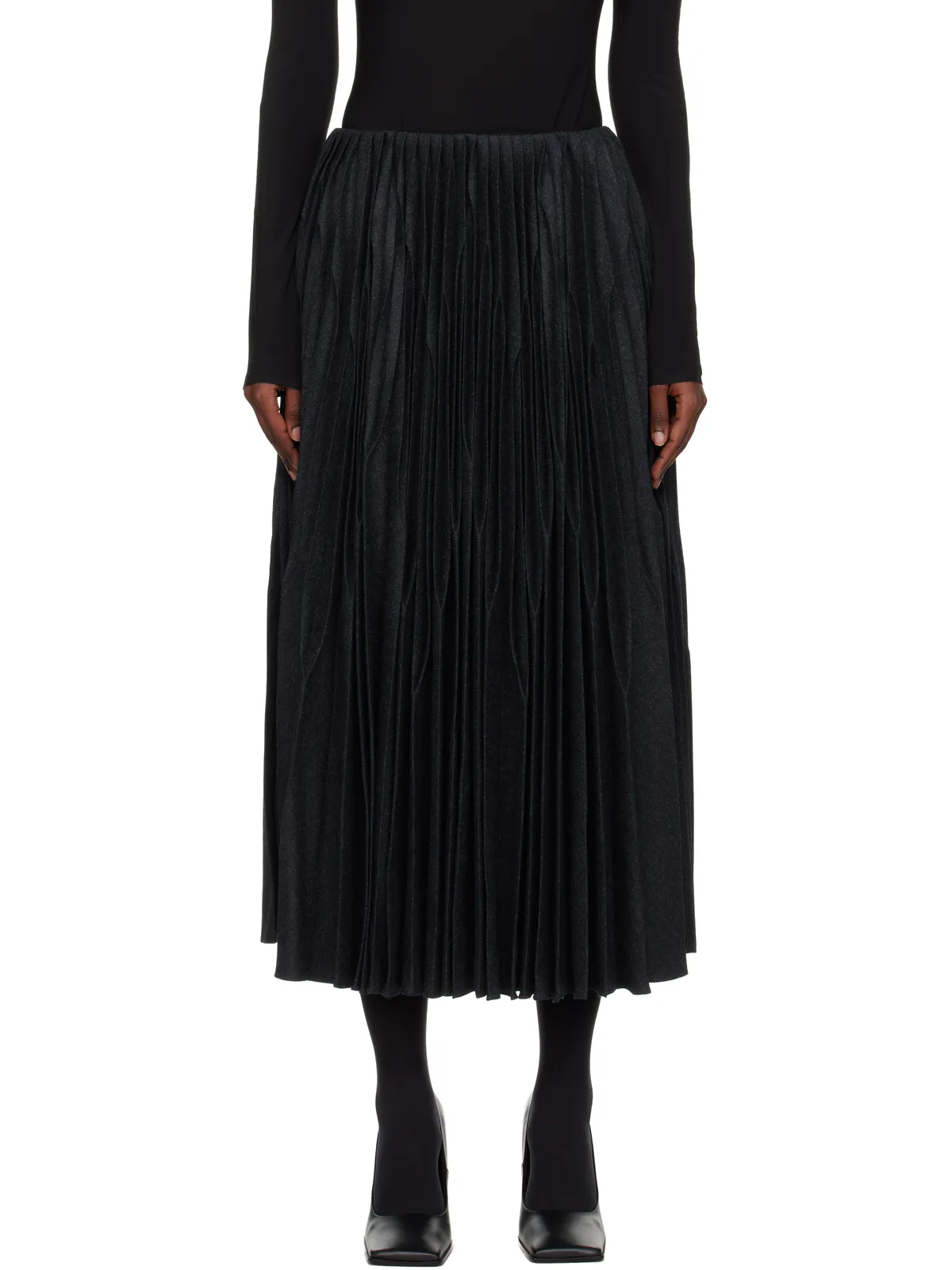 ALAÏA フランネル プリーツスカート - 画像1
