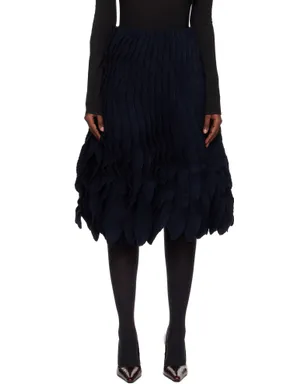 ALAÏA ツイードニット ラッフル ミディアムスカート - サムネイル1