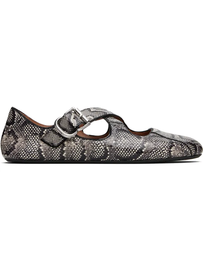 ALAÏA ALAÏA Criss Cross Snake フラットシューズの商品画像