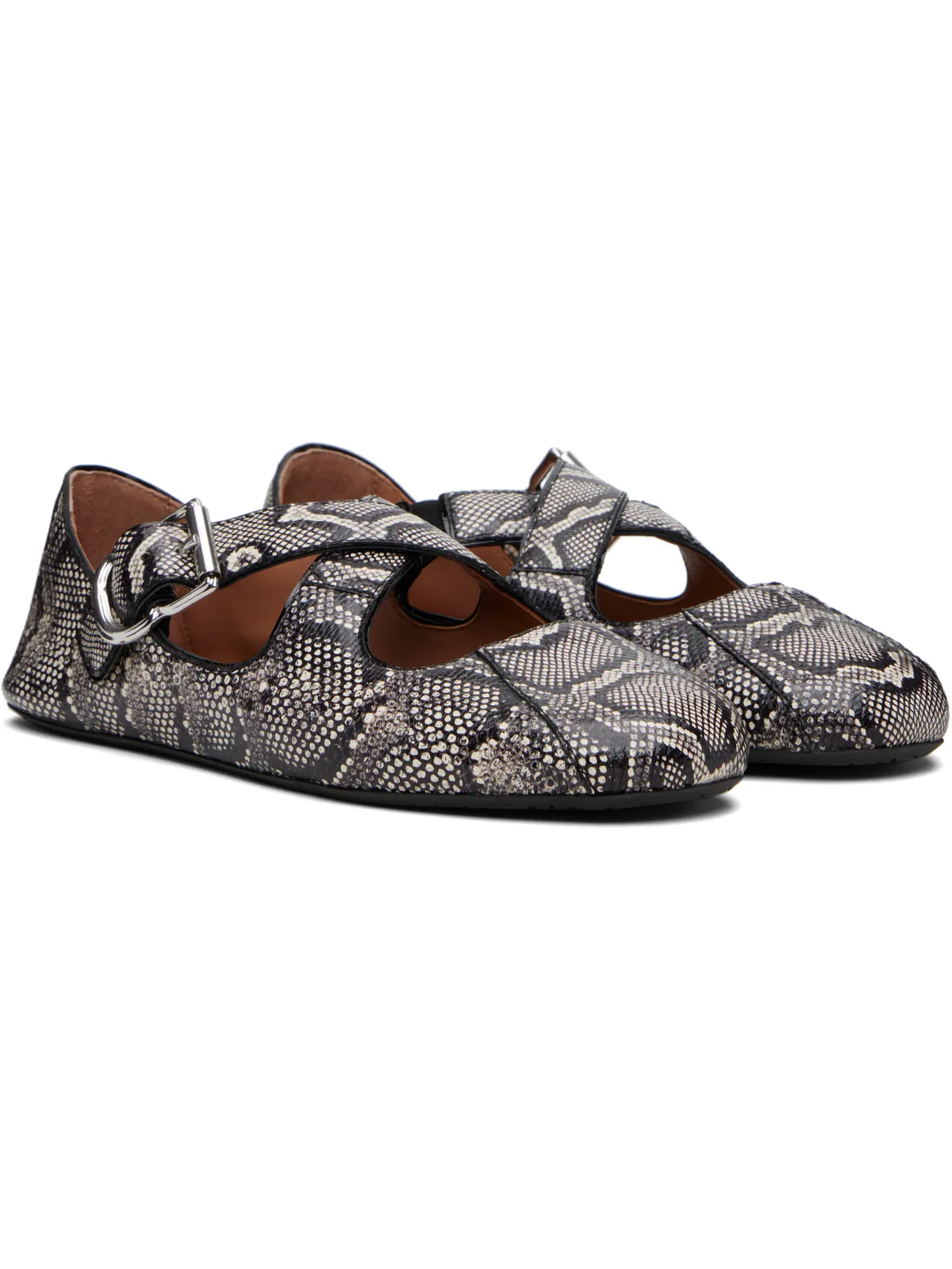 ALAÏA Criss Cross Snake フラットシューズ - 画像4