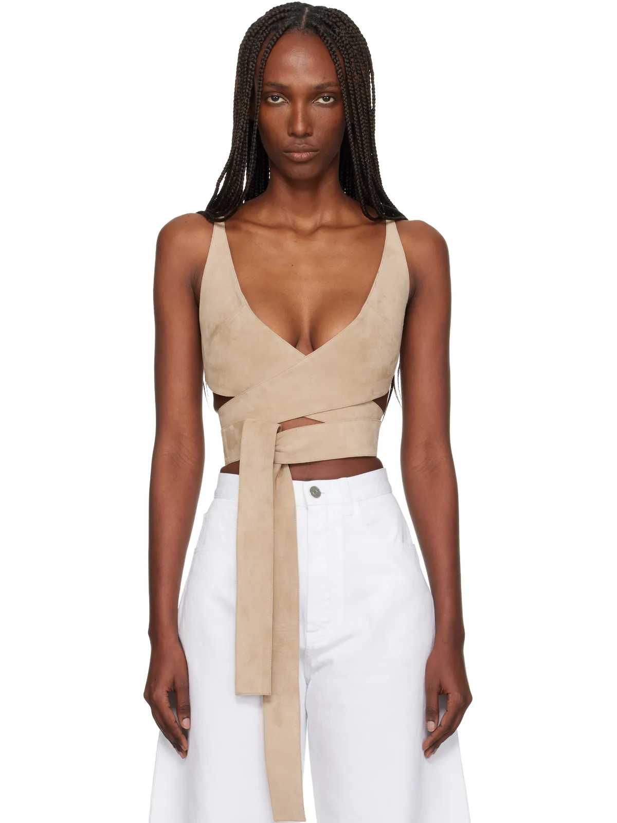 ALAÏA クリスクロス スエード トップス - 画像1