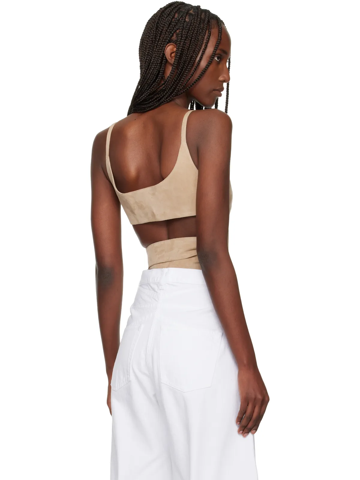 ALAÏA クリスクロス スエード トップス - 画像3