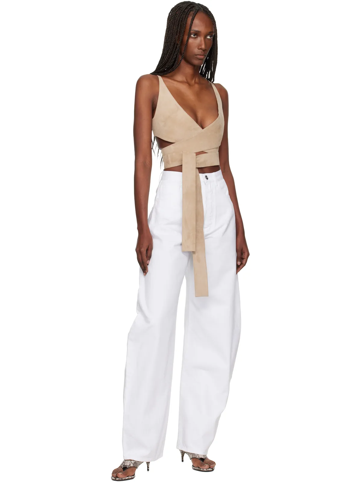 ALAÏA クリスクロス スエード トップス - 画像4