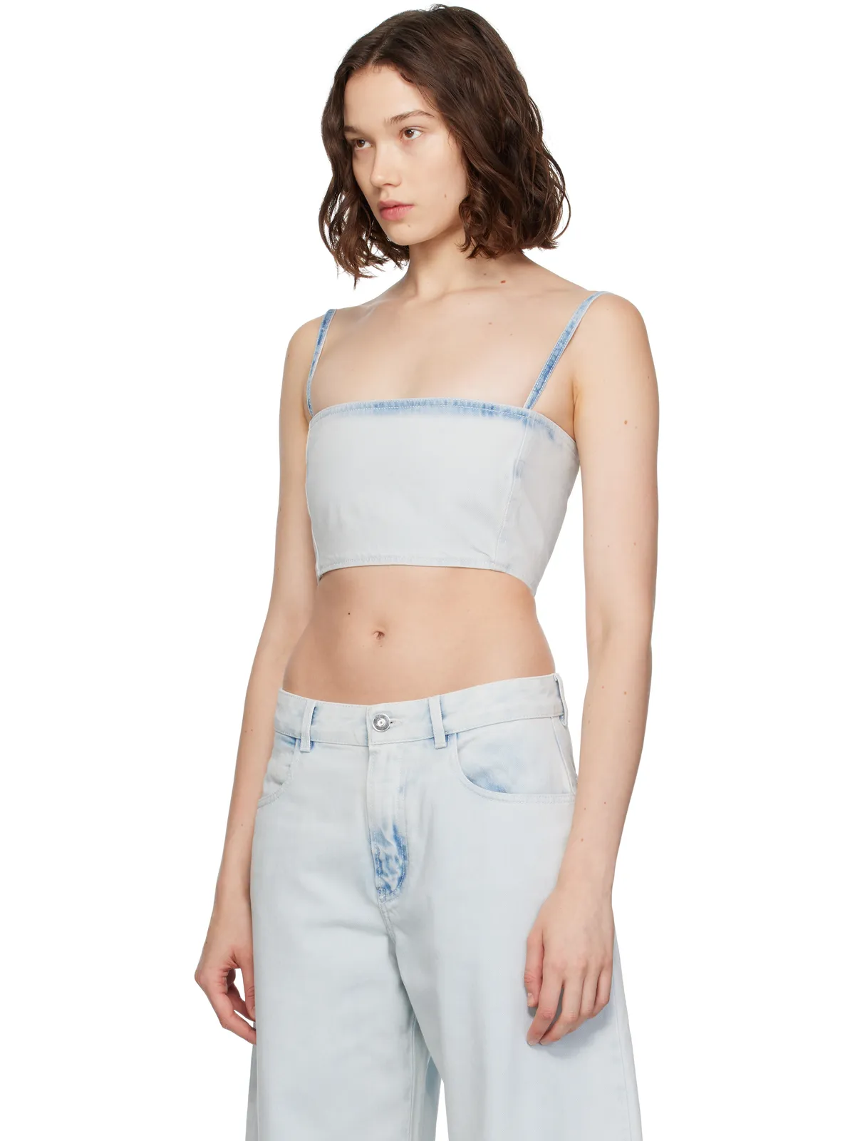 ALAÏA デニム ビスチェ トップス - 画像4