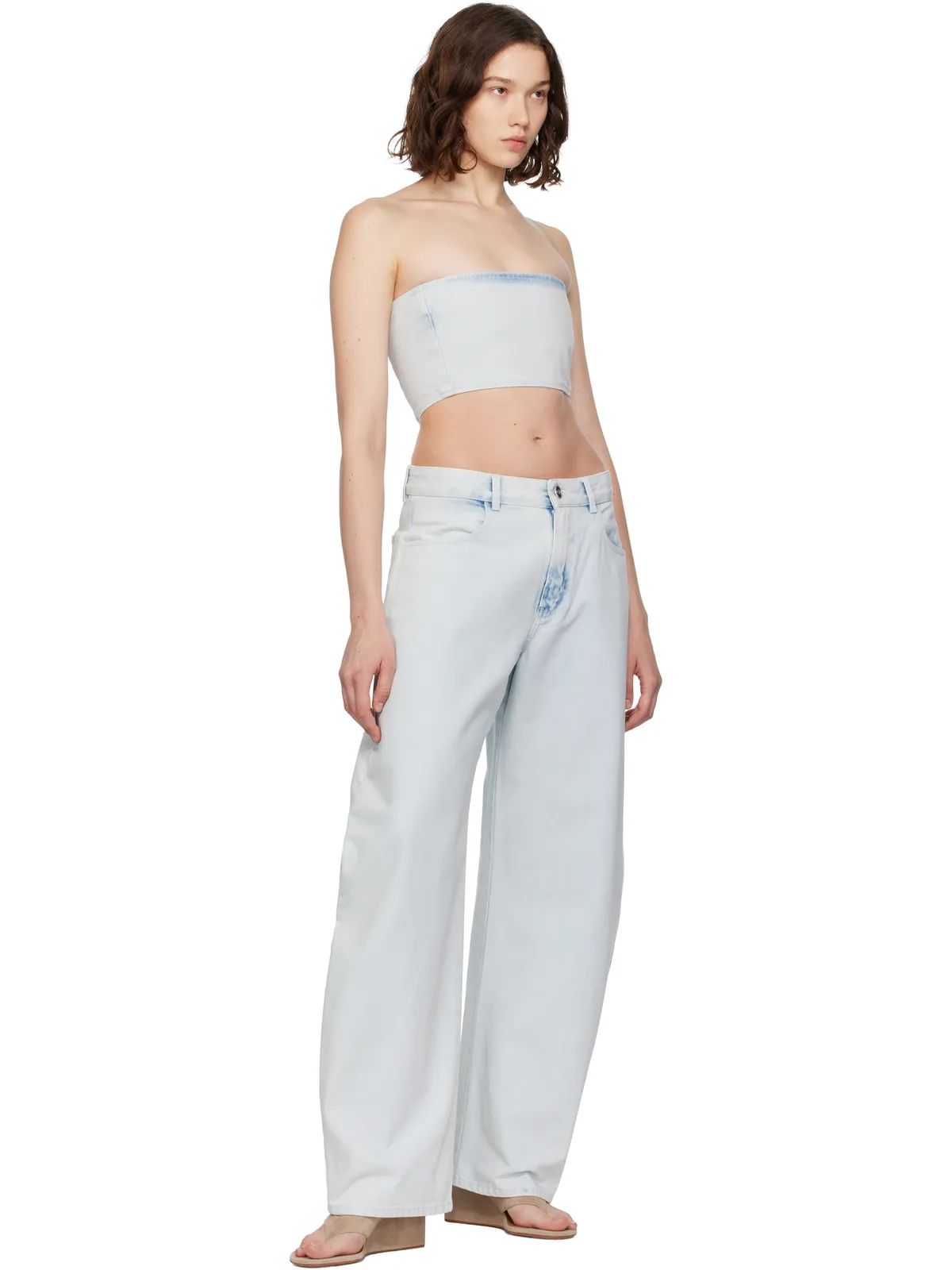 ALAÏA デニム ビスチェ トップス - 画像5