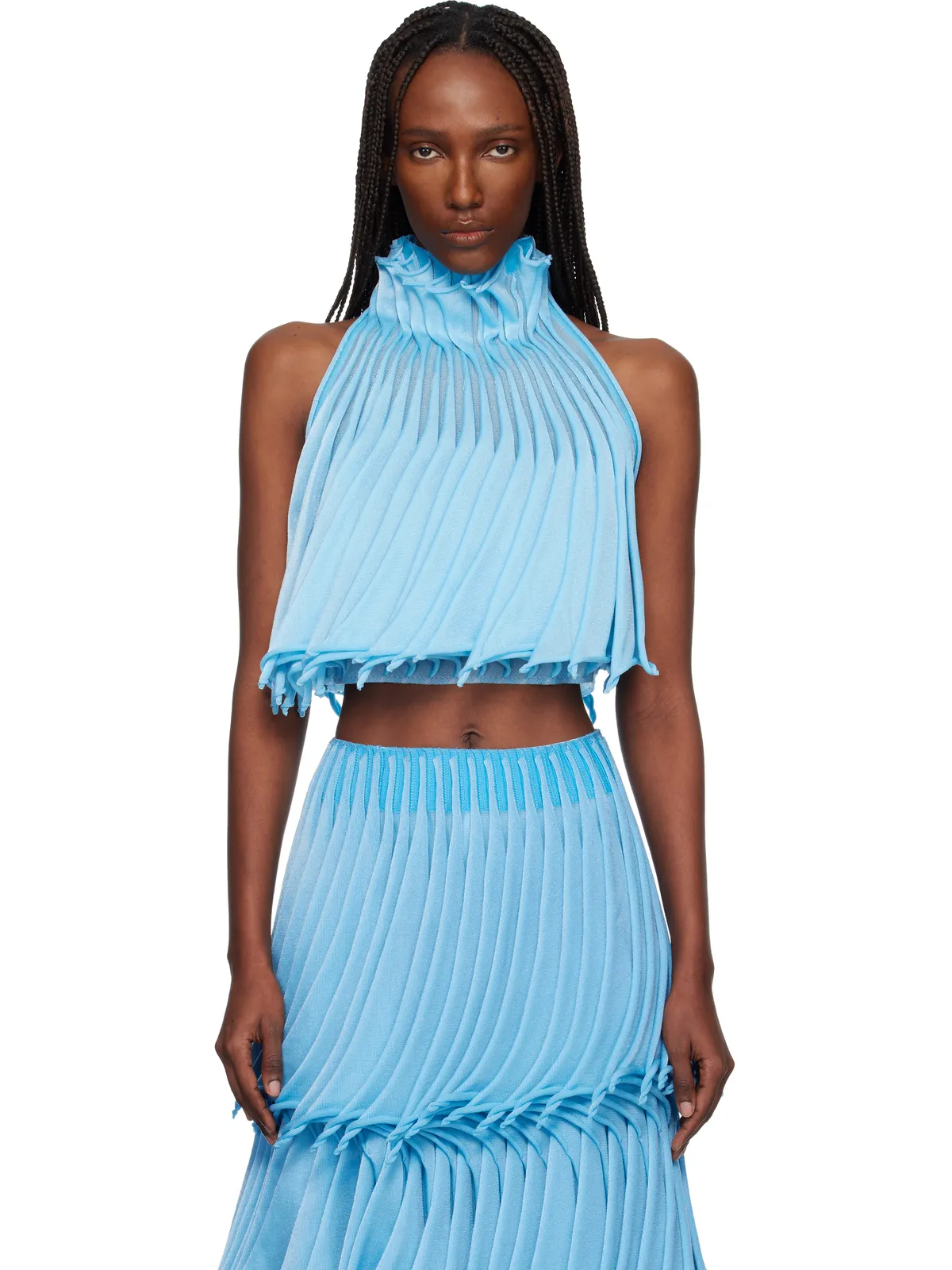 ALAÏA Cups ナイロンニット テーパードトップス - 画像1