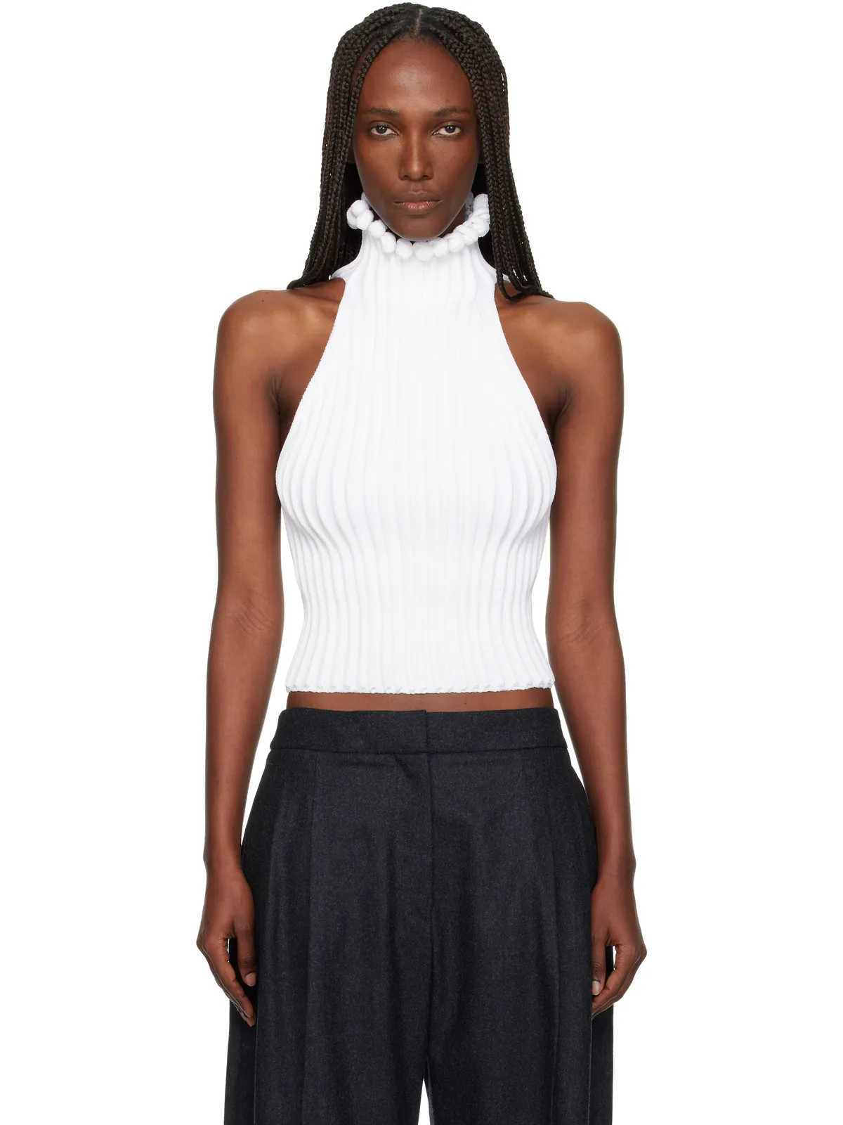 ALAÏA リブニット カールトリム ホルタートップ - 画像1