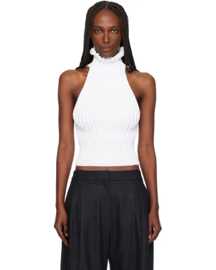 ALAÏA リブニット カールトリム ホルタートップ - サムネイル1