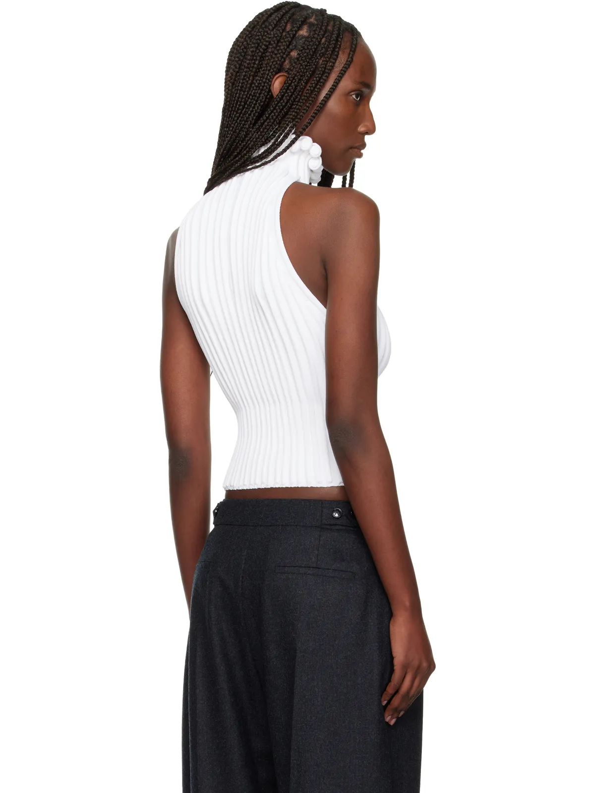 ALAÏA リブニット カールトリム ホルタートップ - 画像3