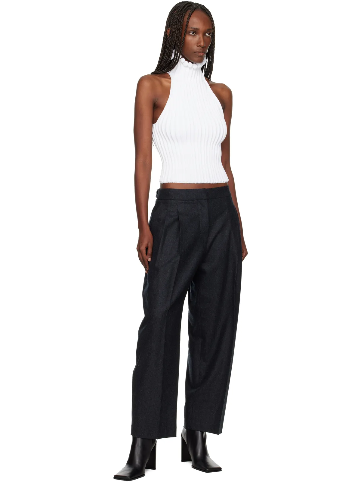 ALAÏA リブニット カールトリム ホルタートップ - 画像4