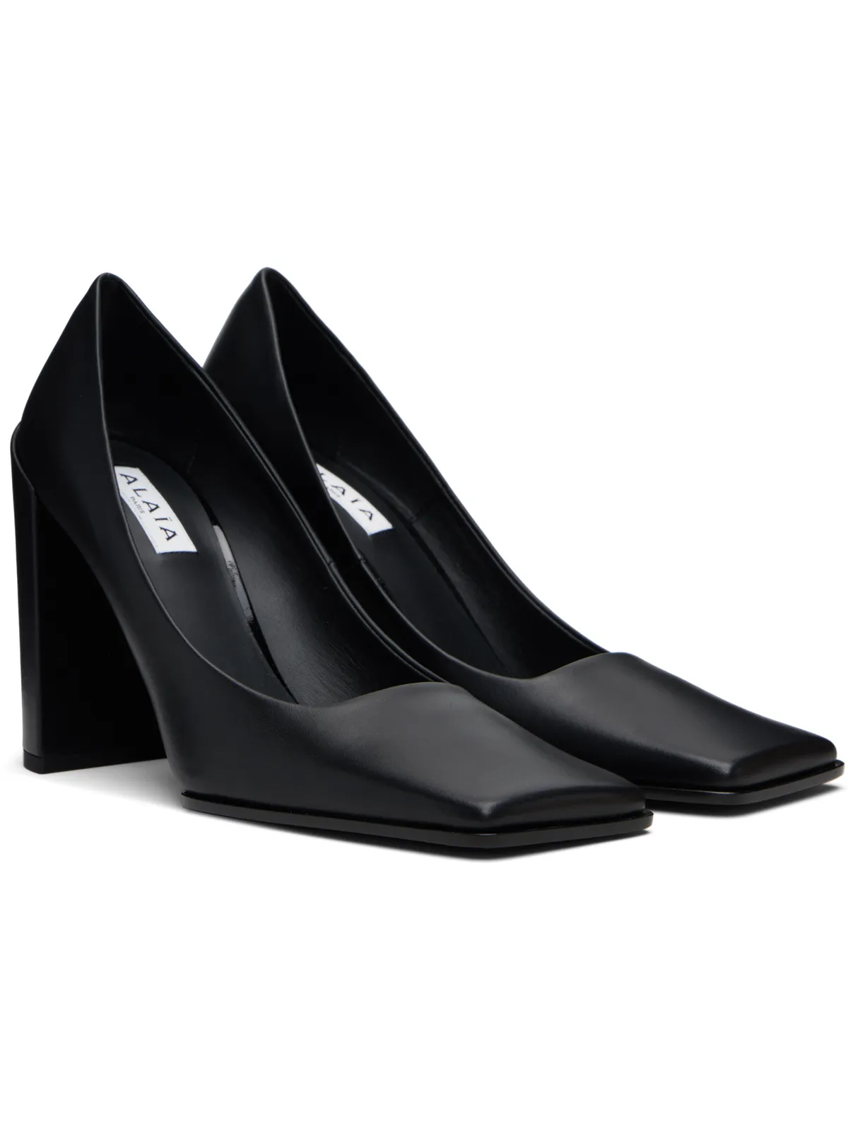 ALAÏA ブラック Shiny Calf 90 ヒール - 画像4