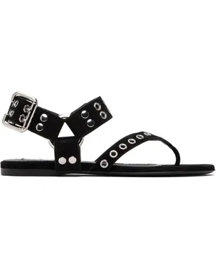 ALAÏA カーフスエード トング フラットサンダル - サムネイル1