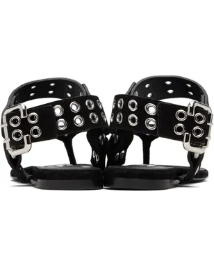 ALAÏA カーフスエード トング フラットサンダル - サムネイル2