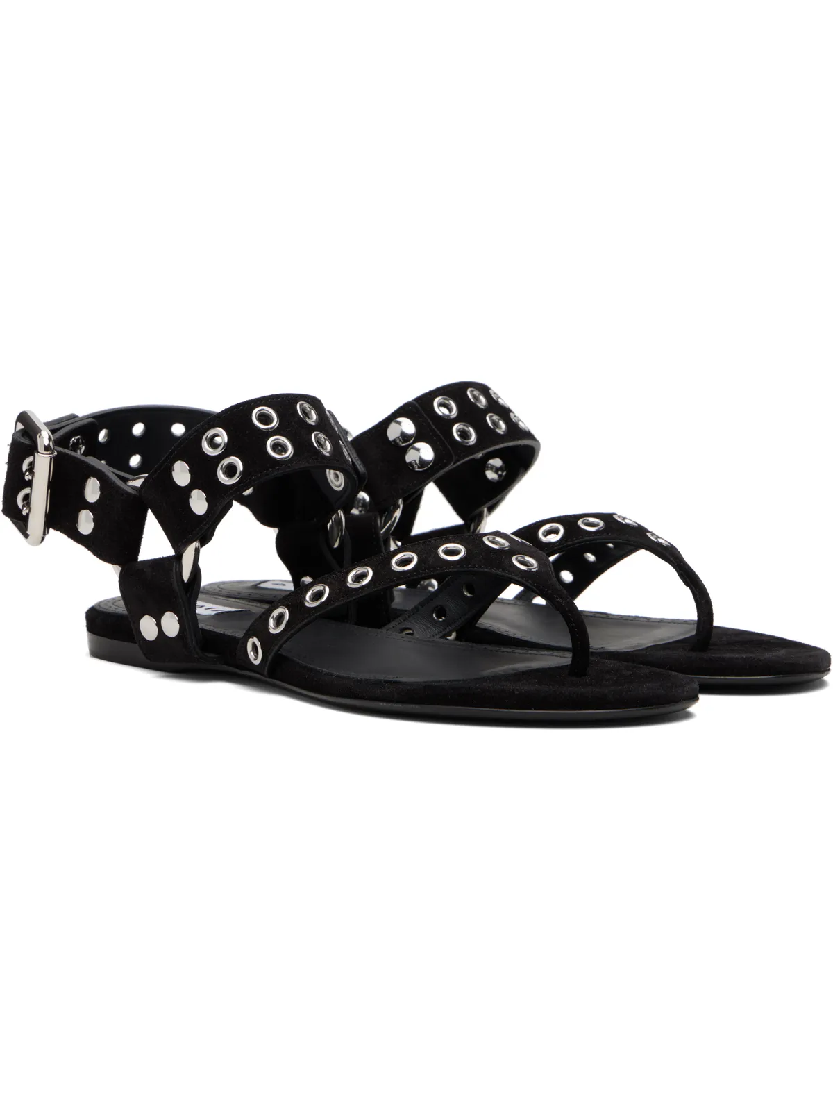 ALAÏA カーフスエード トング フラットサンダル - 画像4