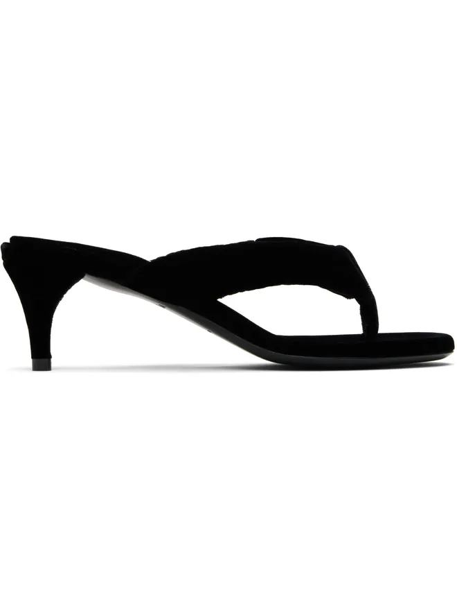 ALAÏA ALAÏA ベルベット トング ミュールサンダルの商品画像