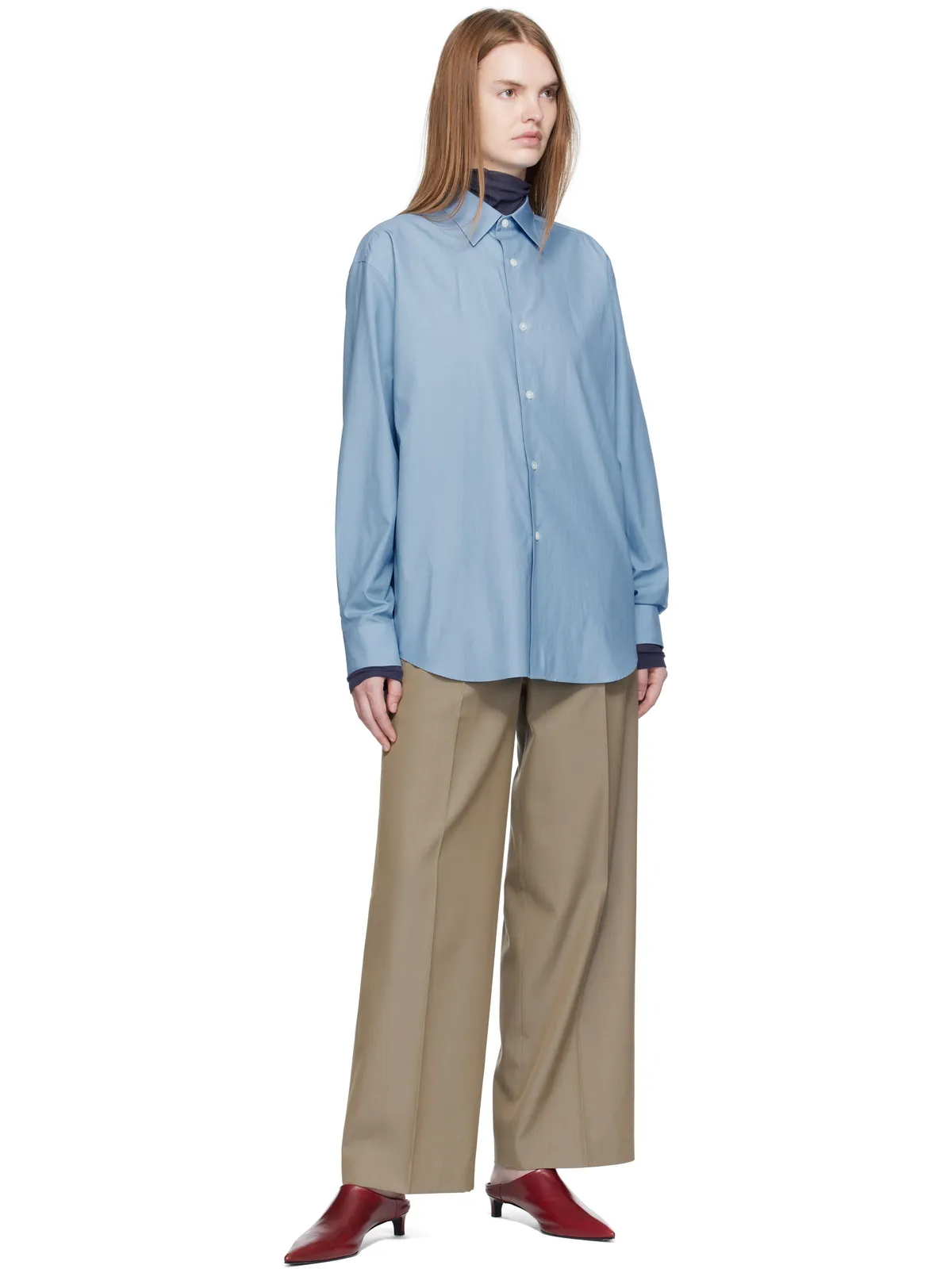 AURALEE Light Wool Max Gabardine Two-Tuck トラウザーズ - 画像4