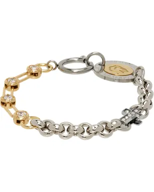 IN GOLD WE TRUST PARIS Rolo & Crystal Chains Cross Charms ロゴ ブレスレット - サムネイル1