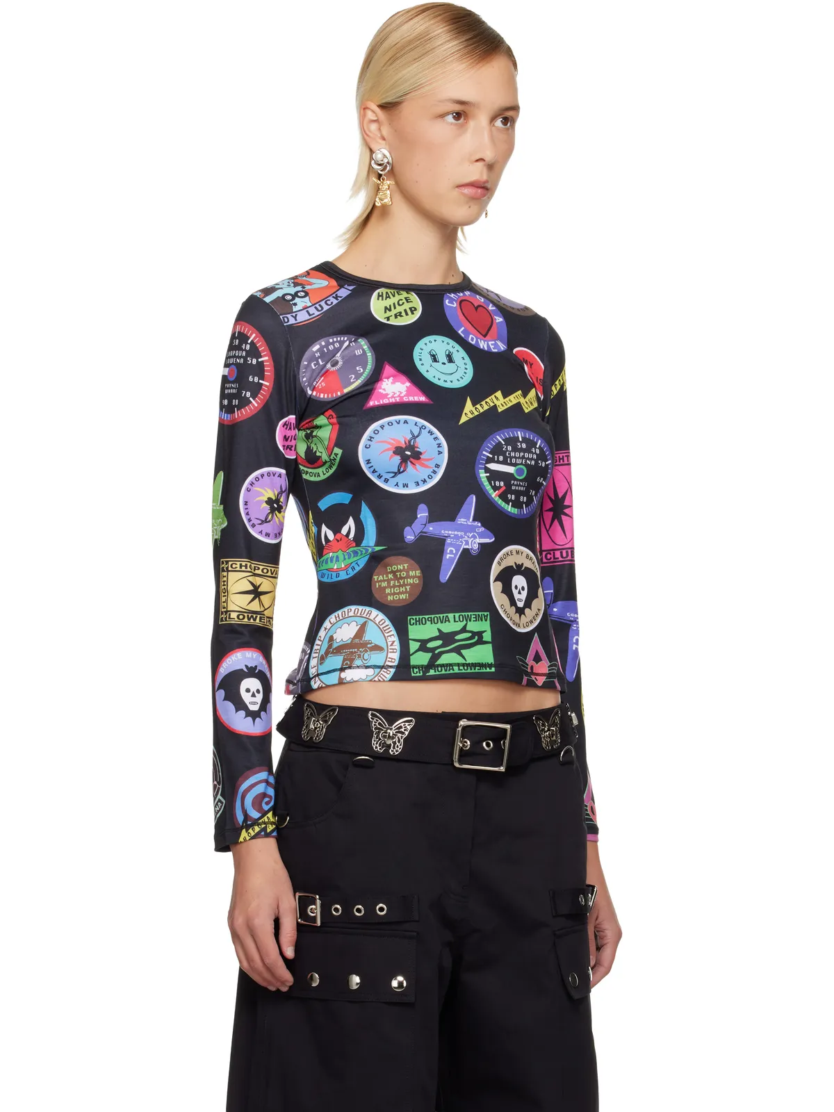 Chopova Lowena Patch Print Fitted Jersey トップス - 画像2