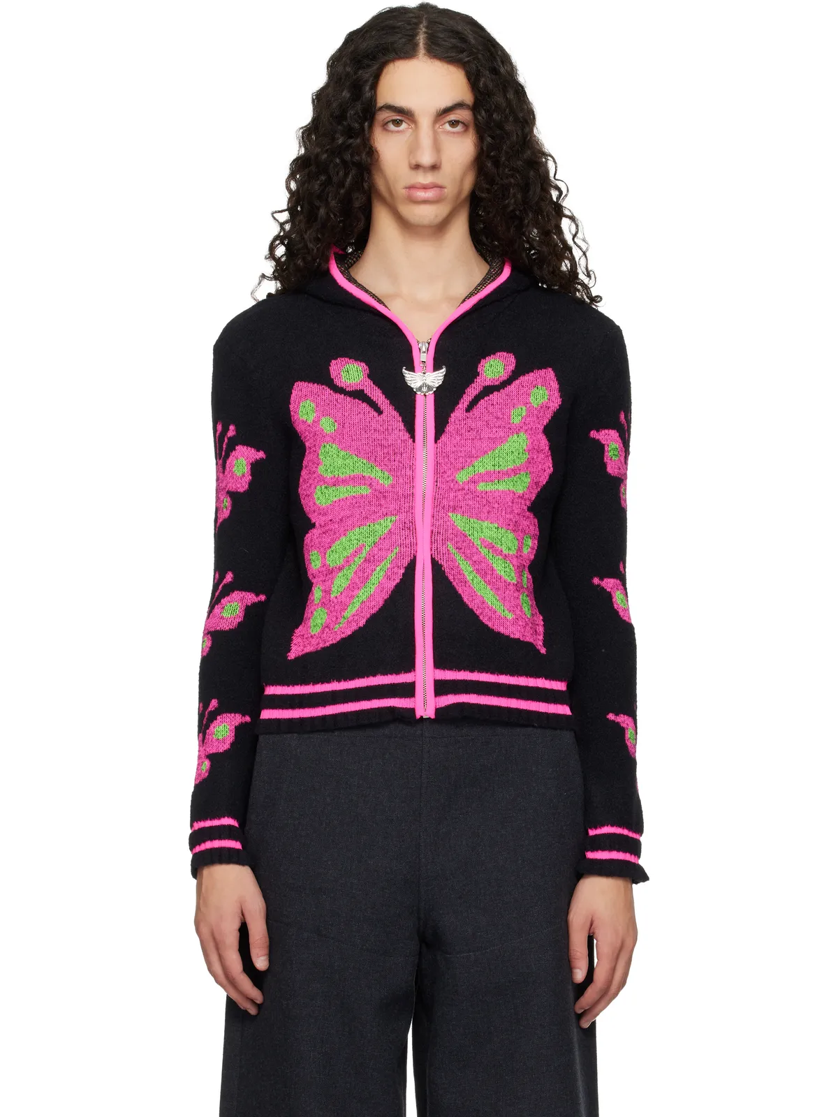 Chopova Lowena Neon Butterfly フーディ - 画像1
