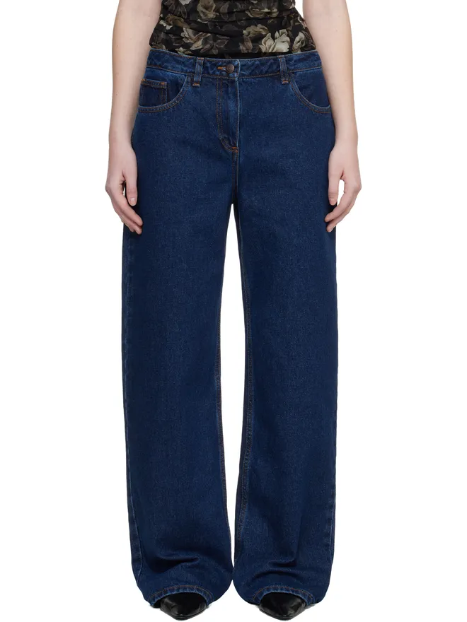 Magda Butrym Magda Butrym Loose-Leg フェードジーンズの商品画像