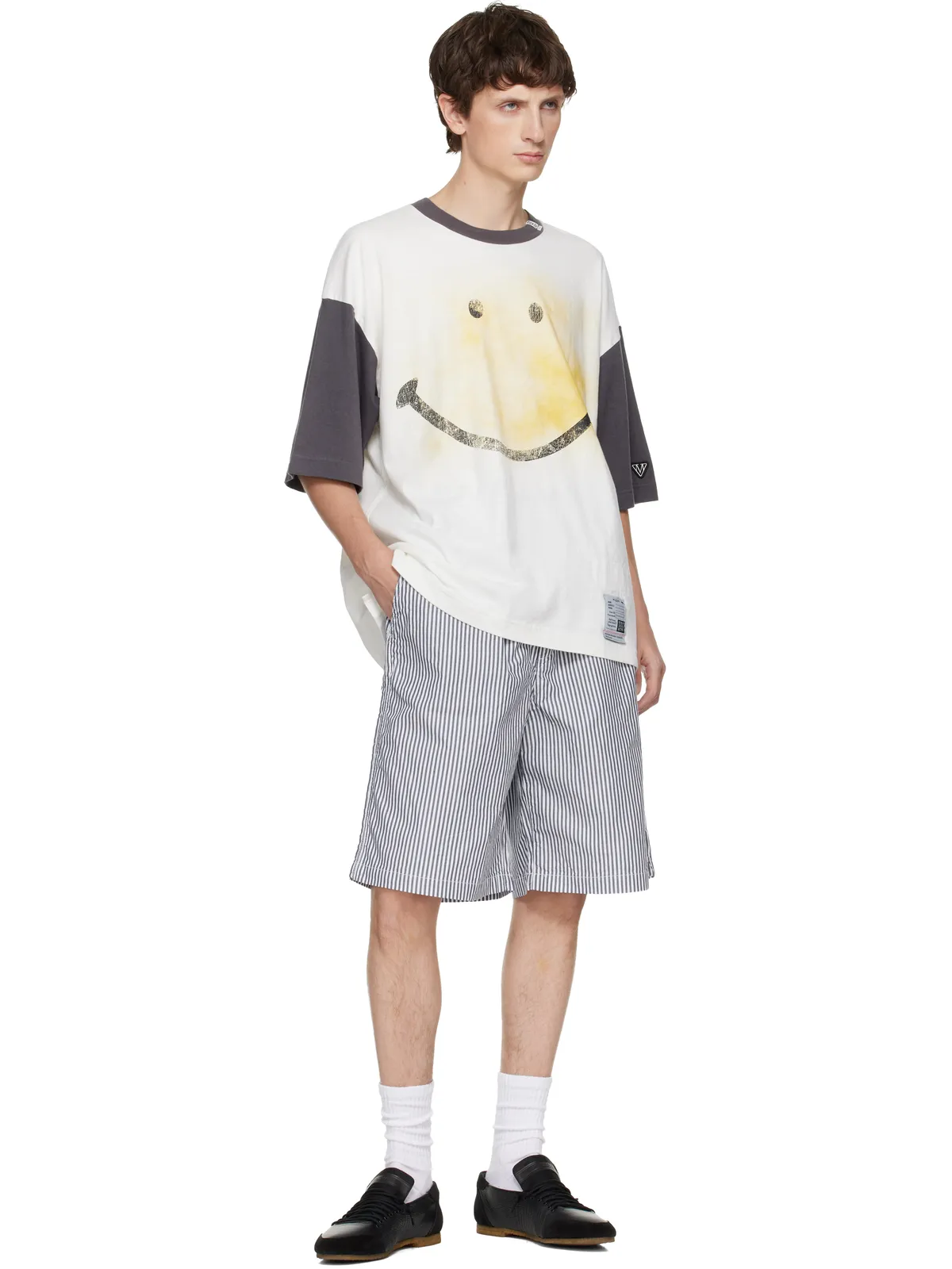 Maison MIHARA YASUHIRO ストライプ オックスフォード ショートパンツ - 画像4