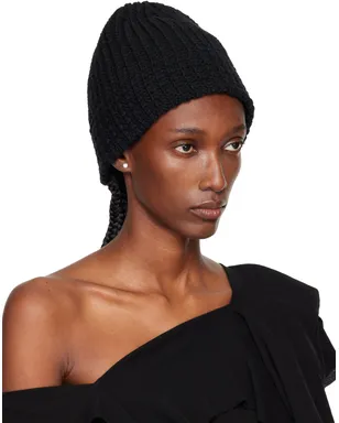 YOHJI YAMAMOTO Cardigan Stitch ニットビーニー - サムネイル2