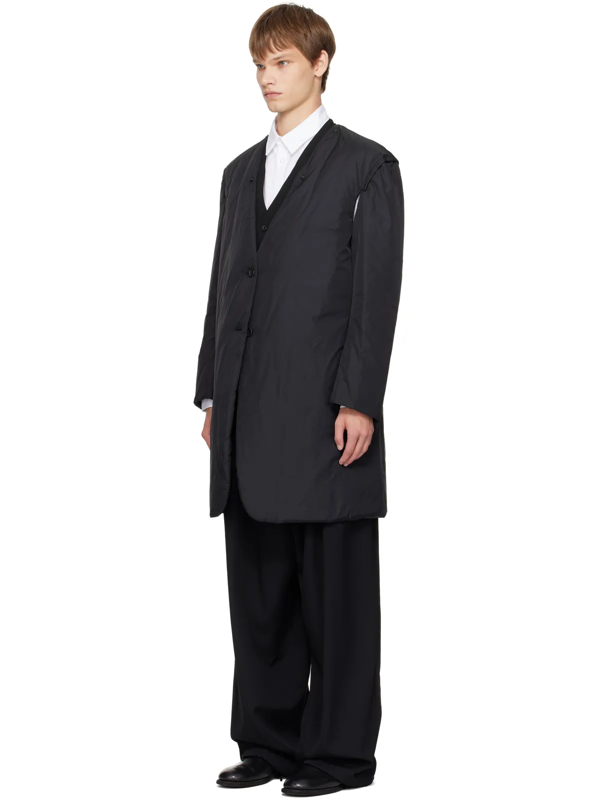 YOHJI YAMAMOTO ウールギャバジン リバーシブル ナイロンライナー＆テーラードジャケット セット - 画像4