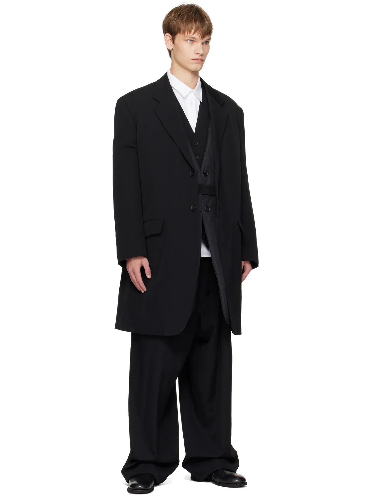 YOHJI YAMAMOTO ウールギャバジン リバーシブル ナイロンライナー＆テーラードジャケット セット - 画像5