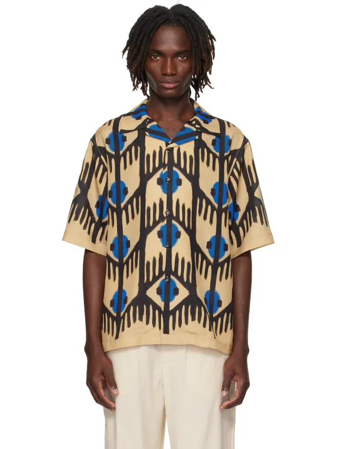 Commas Commas Geometric Print シルク キャンプカラー シャツの商品画像