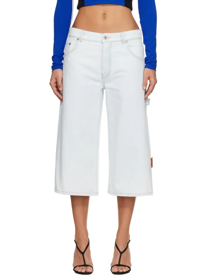 OFF-WHITE OFF-WHITE ワイド クロップ デニムショートパンツの商品画像