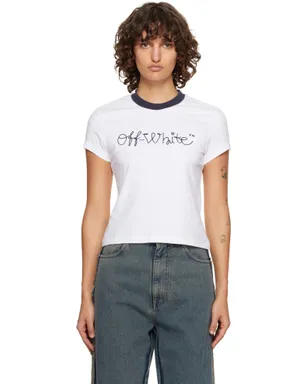 OFF-WHITE Embroidered Script Logo Fitted Tシャツ - サムネイル1