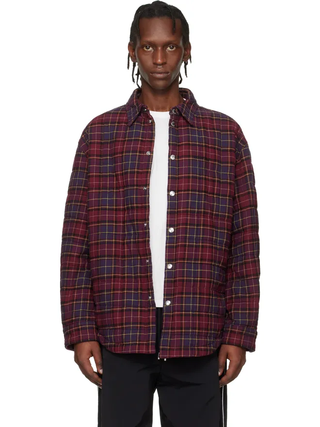 OFF-WHITE OFF-WHITE Spray Arrow チェック パデッド オーバーシャツの商品画像