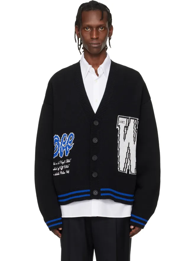 OFF-WHITE OFF-WHITE '00' Glide Diagonal Varsity ニットカーディガンの商品画像