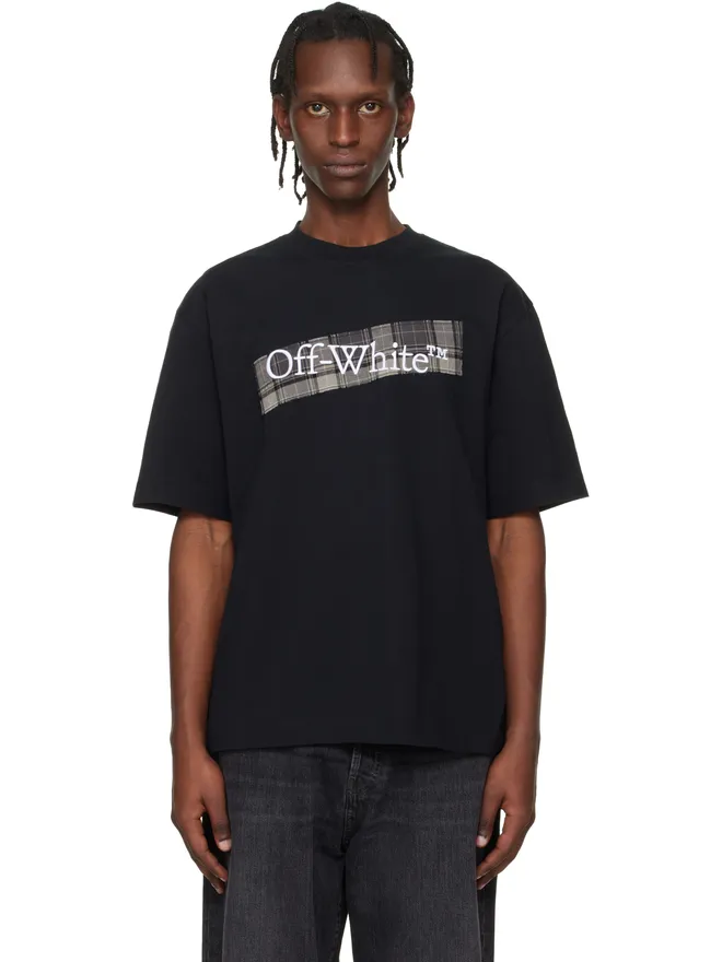 OFF-WHITE OFF-WHITE Flannel Diagonal Skate ロゴ Tシャツの商品画像