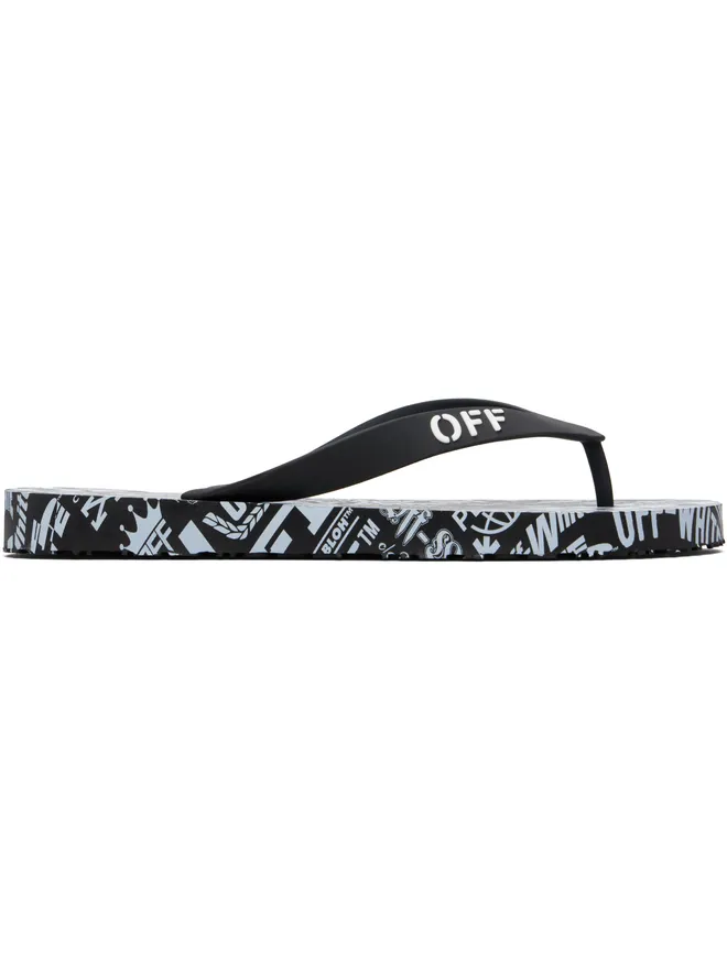 OFF-WHITE OFF-WHITE ブラック＆ホワイトOff Stamp ビーチサンダルの商品画像