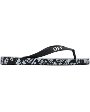 OFF-WHITE ブラック＆ホワイトOff Stamp ビーチサンダル - サムネイル1