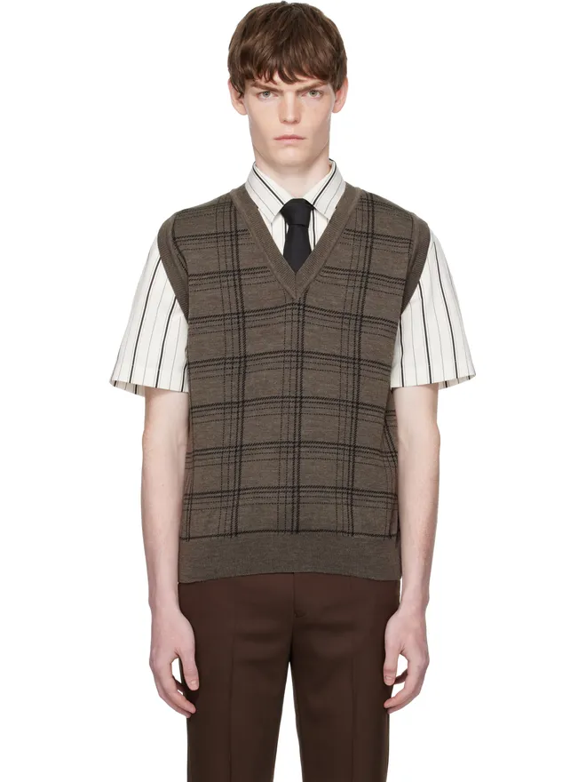 ERNEST W. BAKER ERNEST W. BAKER チェック ジャカード ベストの商品画像