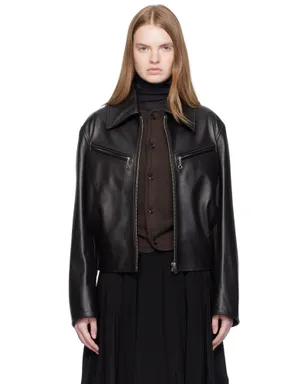 Lemaire ボクシー レザー ブルゾンジャケット - サムネイル1