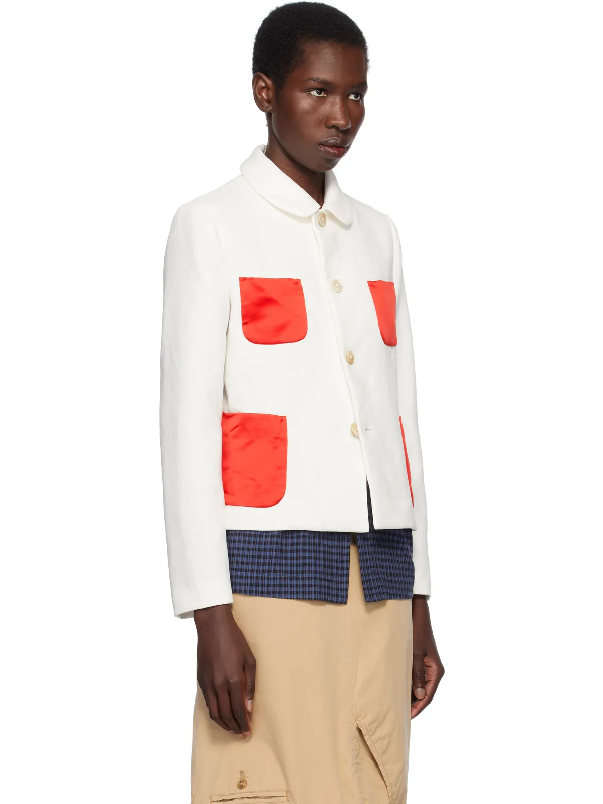 Comme des Garçons Girl ギャバジン＆サテン テーラードジャケット - 画像2