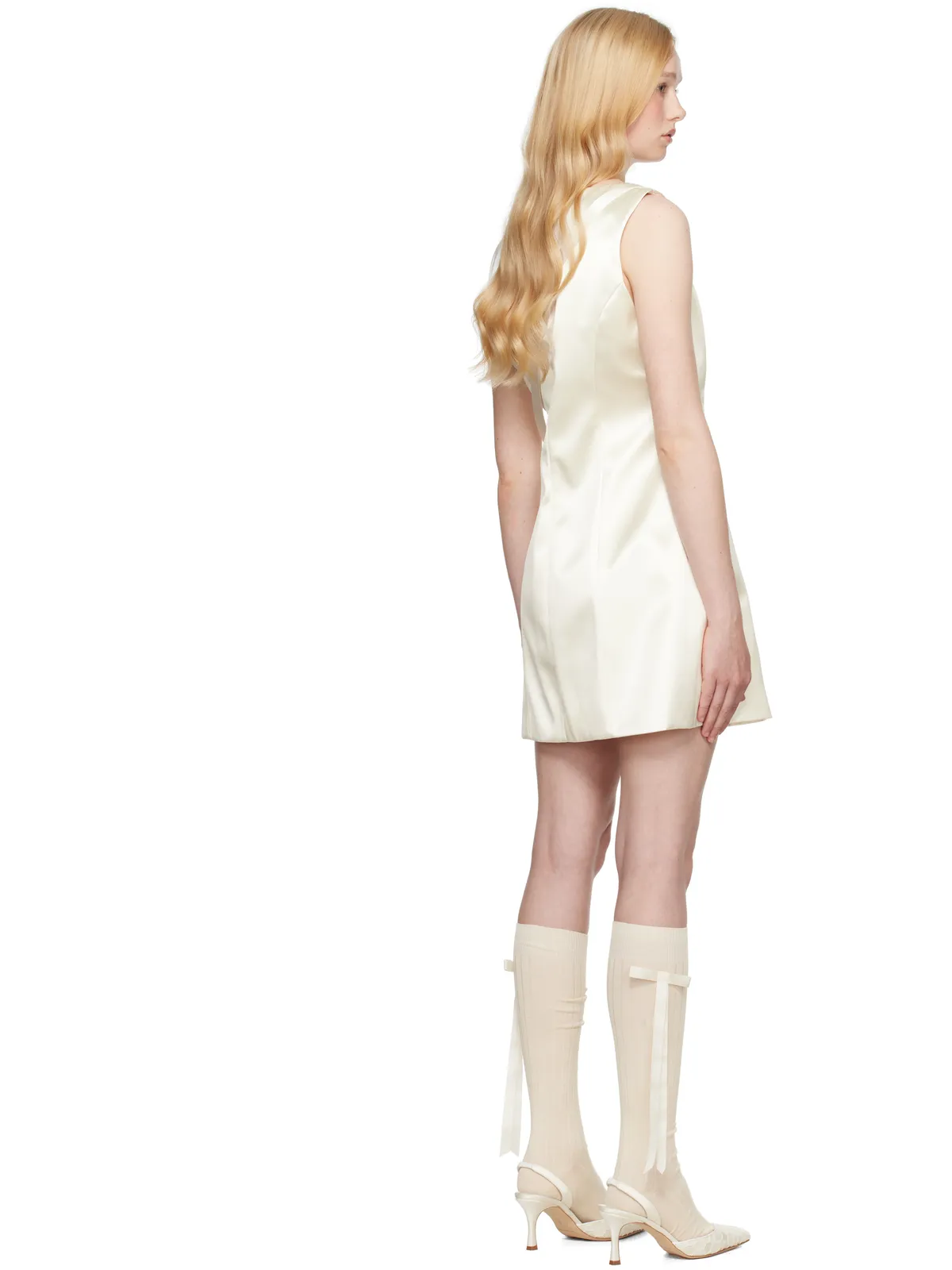 Sandy Liang SSENSE限定 Bridalカプセルコレクション Olga ミニドレス - 画像3